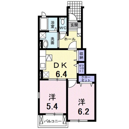 マロンハイツＢの物件間取画像